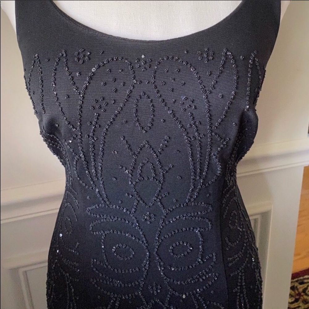Black Dress Delicate Beadwork Stunning New Years Eve Wedding Guest Dress